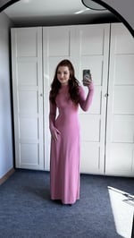Basıc El Detay Elbise Pudra Pembe