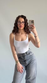 Basıc İp Askılı Atlet Beyaz