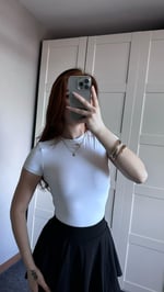 Basıc Kısa Kol Bodysuit Beyaz