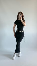 Basıc Kısa Kol Siyah Elbise