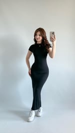 Basıc Kısa Kol Siyah Elbise