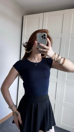 Basıc Kısa Lacivert Tişört