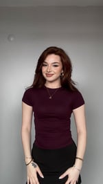 Basıc Koyu Mor Tişört