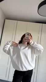 Basıc Oversize Sweat Beyaz