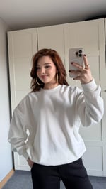 Basıc Oversize Sweat Beyaz