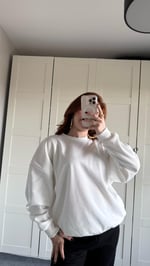 Basıc Oversize Sweat Beyaz