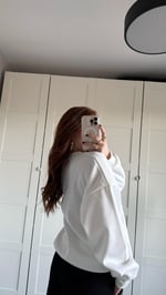 Basıc Oversize Sweat Beyaz