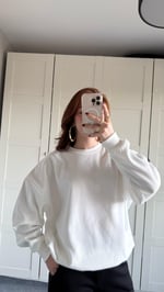 Basıc Oversize Sweat Beyaz