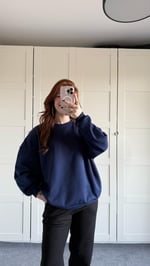 Basıc Oversize Sweat Lacivert