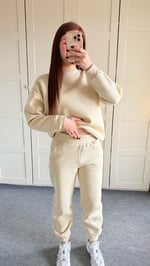 Basıc Sweat Eşofman Takımı Bej