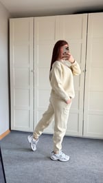 Basıc Sweat Eşofman Takımı Bej