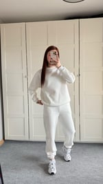Basıc Sweat Eşofman Takımı Beyaz