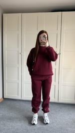 Basıc Sweat Eşofman Takımı Bordo