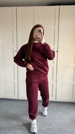 Basıc Sweat Eşofman Takımı Bordo