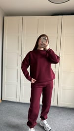 Basıc Sweat Eşofman Takımı Bordo
