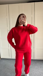 Basıc Sweat Eşofman Takımı Kırmızı