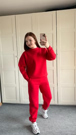 Basıc Sweat Eşofman Takımı Kırmızı