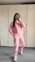 Basıc Sweat Eşofman Takımı Pembe