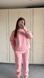 Basıc Sweat Eşofman Takımı Pembe