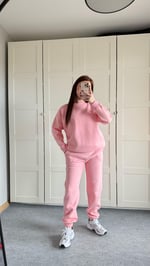 Basıc Sweat Eşofman Takımı Pembe