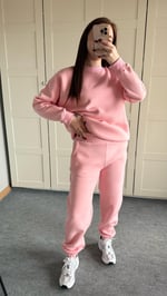 Basıc Sweat Eşofman Takımı Pembe