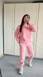 Basıc Sweat Eşofman Takımı Pembe