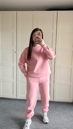 Basıc Sweat Eşofman Takımı Pembe