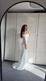 Bellamy Beyaz Çiçekli Balık Abiye