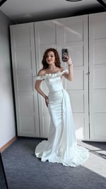 Bellamy Beyaz Çiçekli Balık Abiye