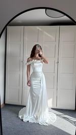 Bellamy Beyaz Çiçekli Balık Abiye