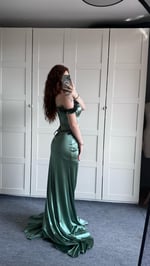 Bellamy Yeşil Çiçekli Balık Abiye