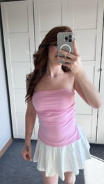 Bersh Straplez Yırtmaçlı Pembe Bluz