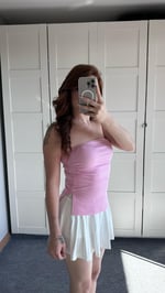Bersh Straplez Yırtmaçlı Pembe Bluz