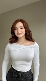 Burgulu Modal Uzun Kol Bluz Beyaz