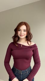 Burgulu Modal Uzun Kol Bluz Bordo
