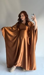 Butterfly Abaya Bakır