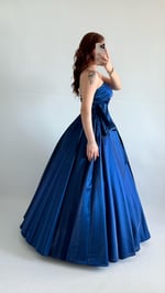 Butterfly Saten Detaylı Abiye İndigo