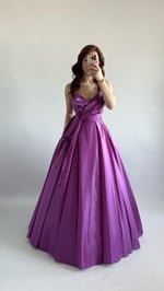 Butterfly Saten Detaylı Abiye Pembe