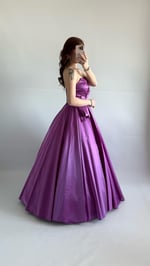 Butterfly Saten Detaylı Abiye Pembe
