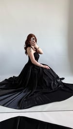 Butterfly Saten Detaylı Abiye Siyah