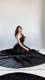 Butterfly Saten Detaylı Abiye Siyah
