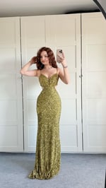Candice Abiye Yağ Yeşili
