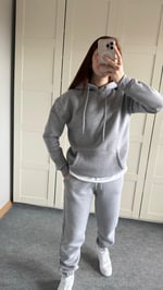 Casual Kapüşonlu Eşofman Takımı Gri