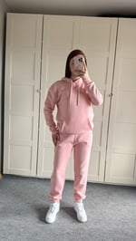 Casual Kapüşonlu Eşofman Takımı Pembe