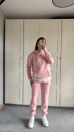 Casual Kapüşonlu Eşofman Takımı Pembe