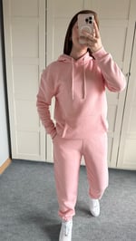 Casual Kapüşonlu Eşofman Takımı Pembe