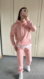 Casual Kapüşonlu Eşofman Takımı Pembe