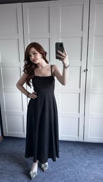 Cesica Siyah Uzun Elbise