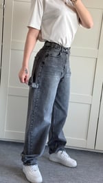 Çift Kemer Bol Kesim baggy Carpenter Jean Gri