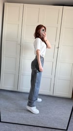 Çift Kemer Bol Kesim baggy Carpenter Jean Gri